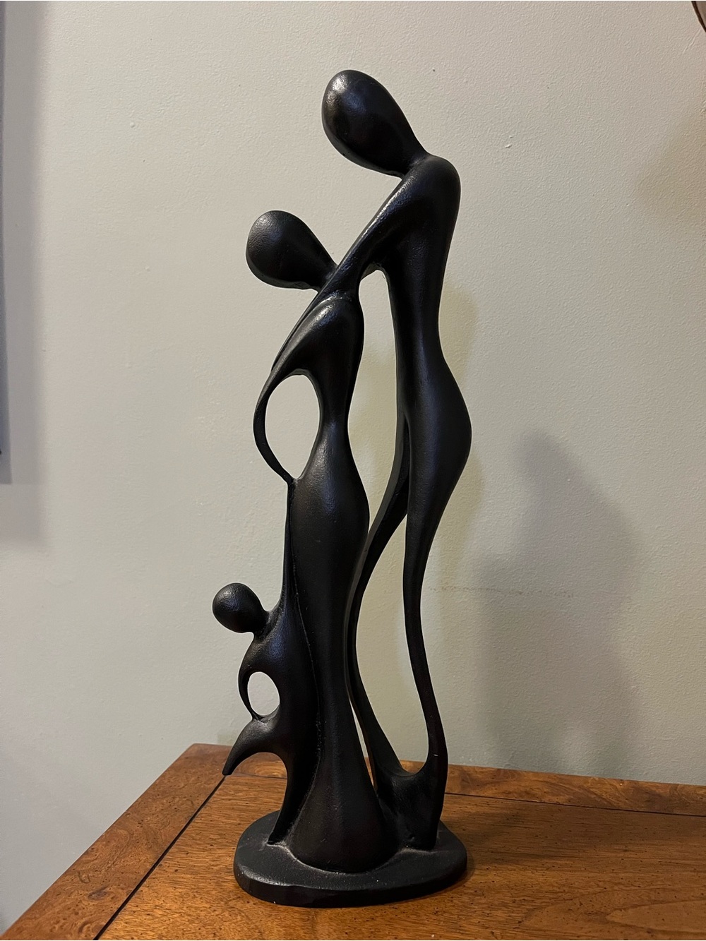 Abstract Family Sculpture - Black Modern Home Art